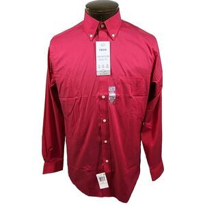 Izod Advantage Performance Shirt Mens Medium M 15, 15 1/2 Red Long Sleeve NWT